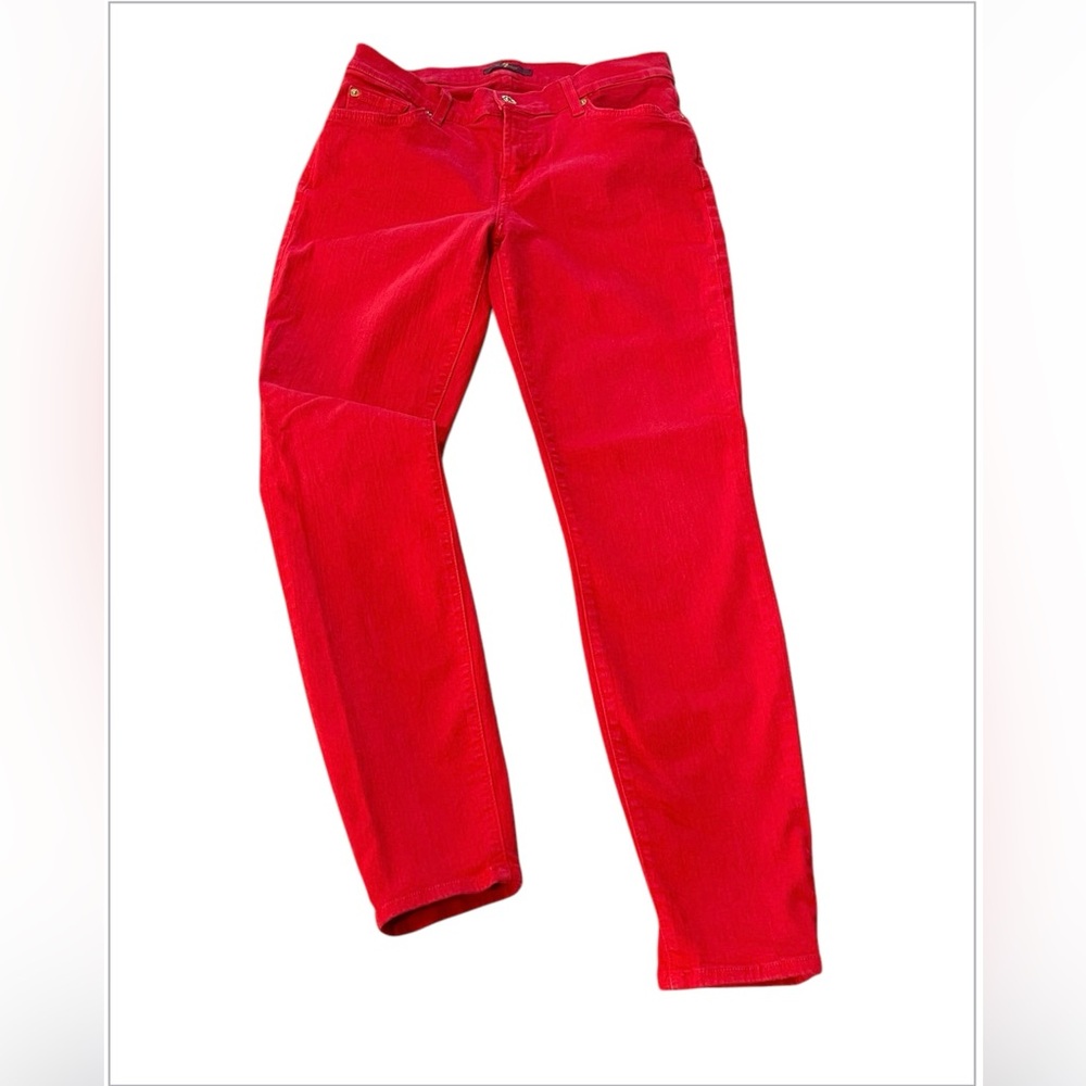 ❤️7 For All Mankind Mid-Rise The Skinny Jean Pants, Red women’s size 30 stretch